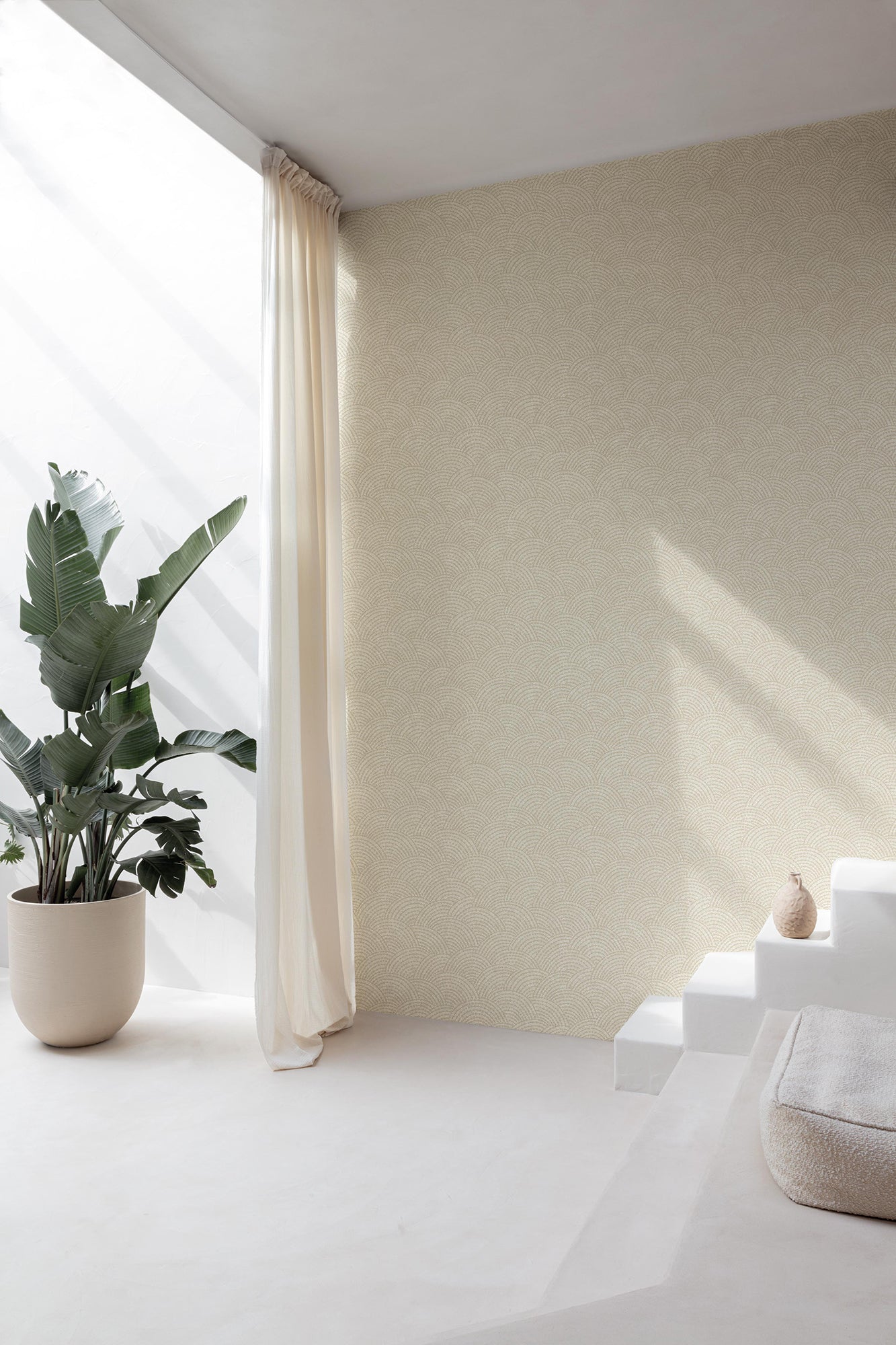 Grandeco Belize Shell Beige Wallpaper Roll 10m x 53cm